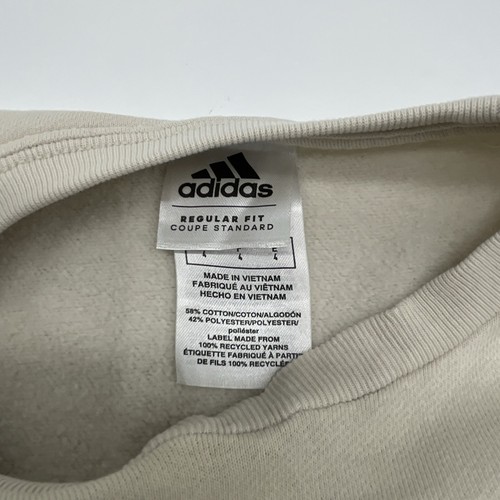 Adidas Cream Regular Fit Crewneck Black Striped Logo Toddler Size 4T - Picture 3 of 5