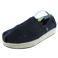 Bobs By Skechers Women Slip-On Shoes Black Fabric Size 8 Medium B, M 