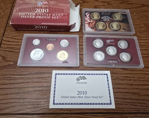 2010-S United States Mint Silver Proof Set with COA & Box 14 Coin Set