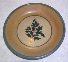 Monroe Salt Works Pottery HOLLY Pie Plate / Baking Dish - 10-3/8" Wide - Maine