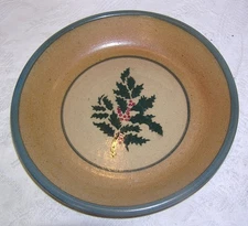 Monroe Salt Works Pottery HOLLY Pie Plate / Baking Dish - 10-3/8" Wide - Maine