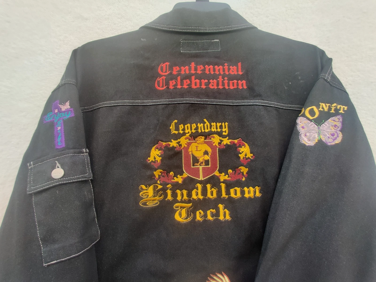 Iceberg Italy XXL Denim Jacket Lindblom Tech Centennial Embroidered 6124 image 8