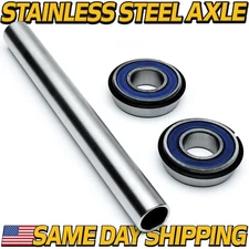 Stainless Steel Front Axle & Wheel Bearings for BadBoy MZ MZ-Magnum MZ-Rambler