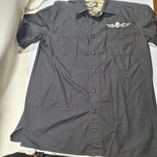 Harley Davidson Motorcycles Racing Mechanics Work Shirt Short Sleeve Men  s M