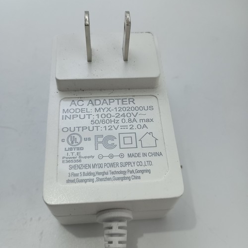 #F) AC Adapter MYX-1203000US 12V 2.0A Max