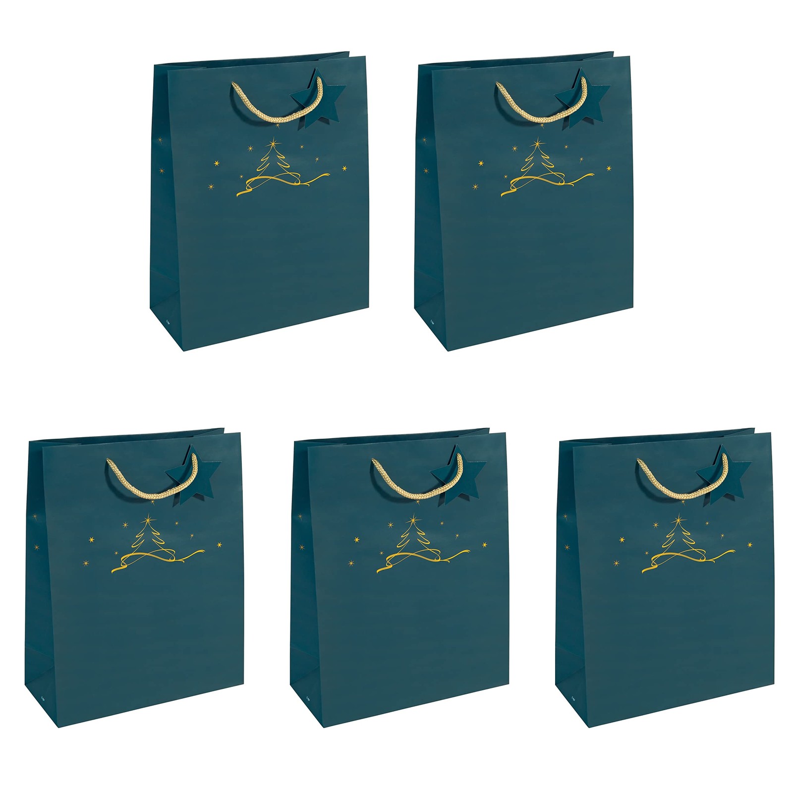 SIGEL GT034 Gift bag large, petrol Blue, 26 x 33 cm Large dark green blue/yellow