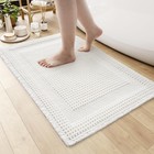 Waffle Bath-Mat, Absorbent Bath Mats for Bathroom Non Slip, Machine Washable ...