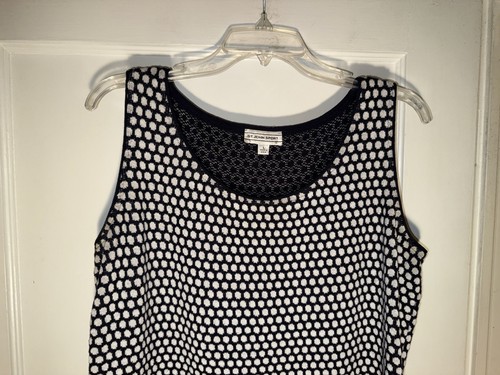 ST JOHN Sport Shell Vest Polka Dot Print Blue Size L - Picture 2 of 16