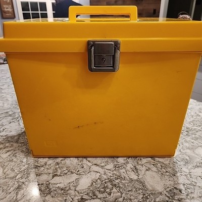 VTG Oxford File Collapsible File Box PVC Storage Doc Carrier Portable Latch KEY!