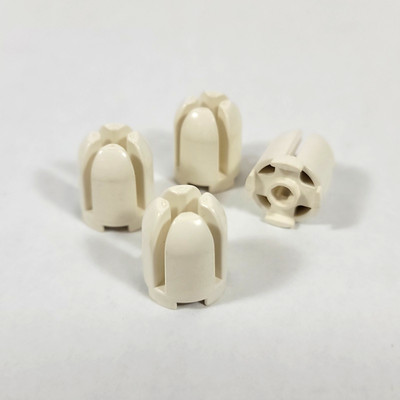 Vintage 4X LEGO Round WHITE 2x2x2 Brick Dome Top w/ Cross Cut Parts Lot 33287