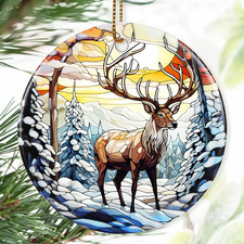 Christmas Ornament, Snow Elk Ornament, Christmas Decorations for Tree, Heirloom