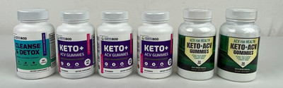 KetoBod Keto + AVC Gummies + Cleanse Detox + ACV For Health LOT EXP-Multiple B69