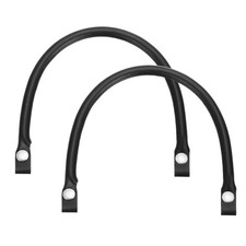 2 Pezzi Maniglie Borsa 0.6"x16" per Cinturini, Argento/Nero