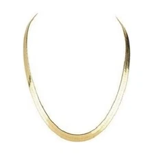 VFK 14K Flat Snake Choker Necklace 16" – Elegant Unisex Jewelry