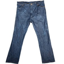 Wrangler Jeans Men's 42X32 Blue 13MWZ Dark Wash Straight Leg Cotton