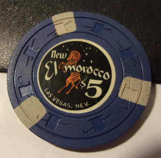 NEW EL MOROCCO HOTEL CASINO (1959) $5 casino gaming poker chip Las Vegas NV