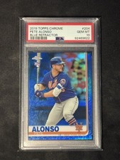 2019 Pete Alonso Topps Chrome Blue Refractor /150 RC Rookie #204 PSA 10 Gem Mint