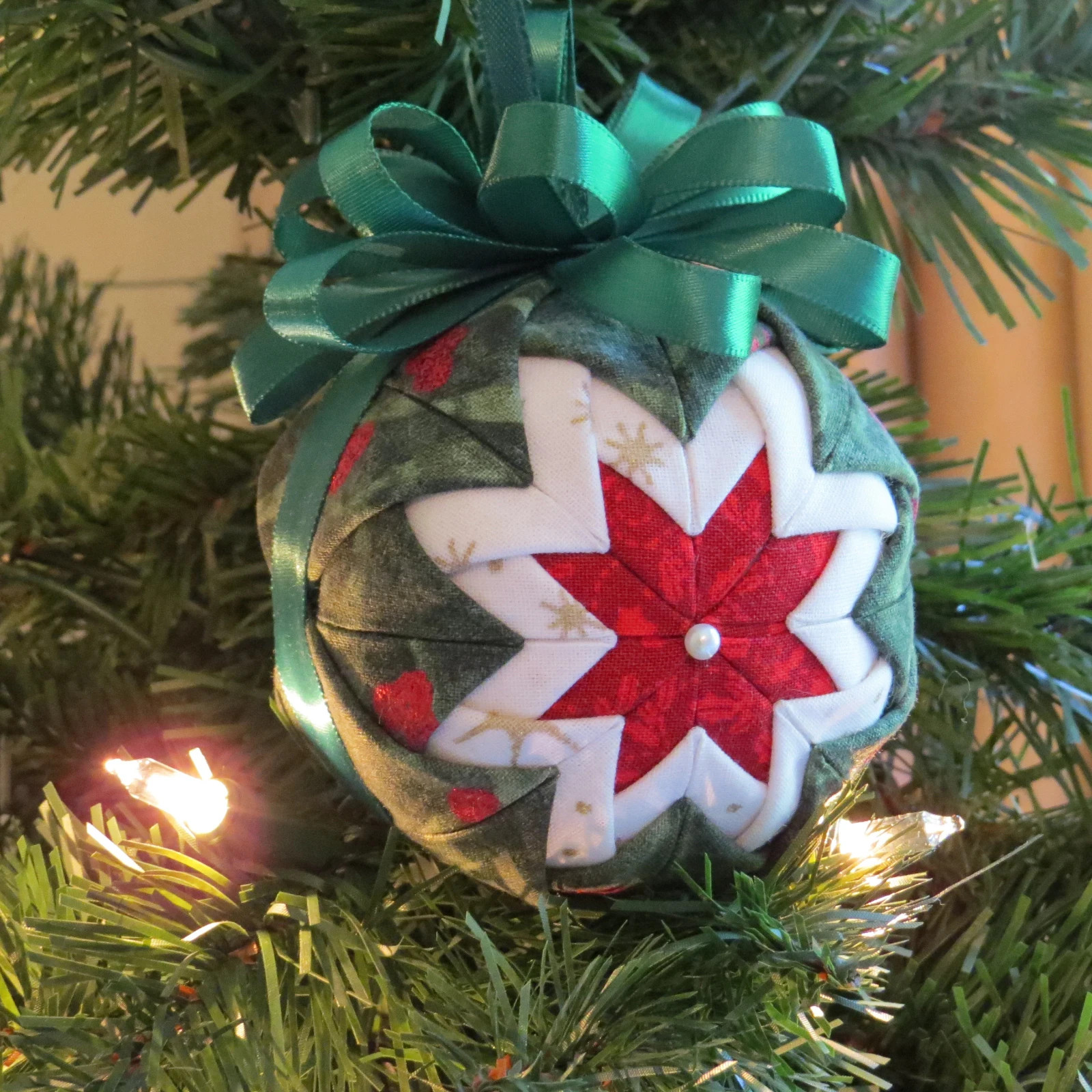Christmas Berries Handcrafted Fabric Ornament