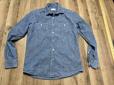 Sonoma Shirts Men's Size Small Blue Jeans Long Sleeve Button Up Pockets