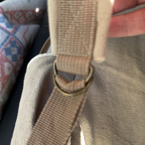Himalayan Hemp THC Free Tan / Green natural Herringbone MEDIUM Handmade Backpack - Picture 10 of 11