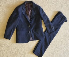 Isaac Mizrahi boys navy suit size 5 Lined Used 1x
