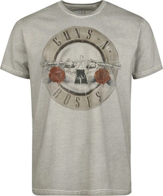 Guns N' Roses T-Shirt Herren Bullet Logo grau Band-Merch, Bands 100% Baumwolle