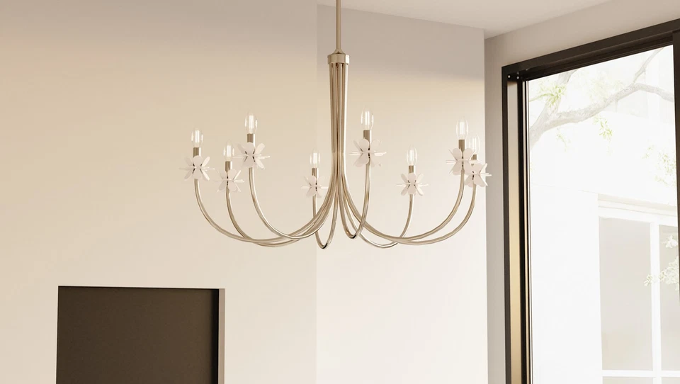 Lámpara de araña estilo vela cónica Quoizel REY5042 Remy 8 luces 42" W - bronce Foto 2 de 4
