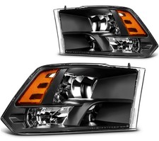 Headlights Assembly Pair For 2009-2018 Dodge Ram 1500 Black Housing Replacement