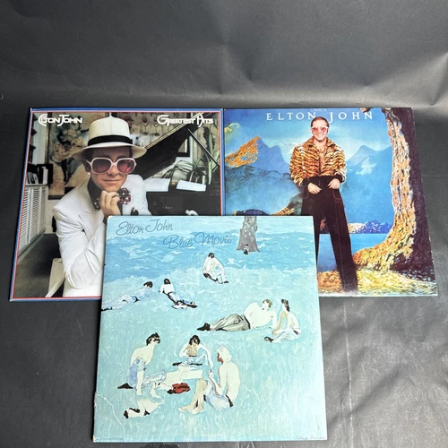Elton John Vinyl Lot of 3 Blue Moves Caribou Greatest Hits MCA-2116
