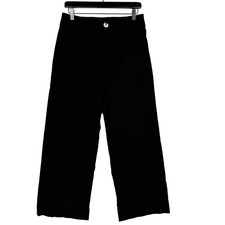 Maeve Anthropologie The Colette High Rise Wide Leg Crop Pants Black - 31