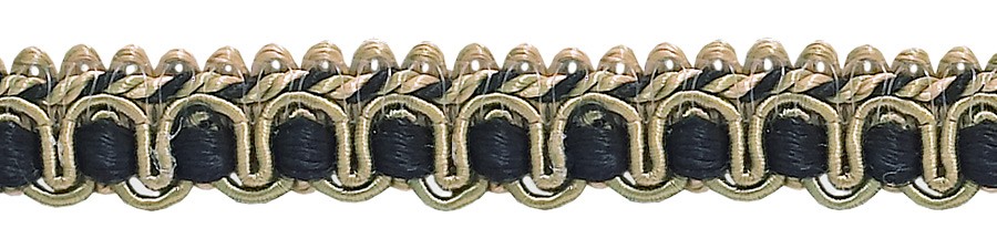 DÉCOPRO 1/2"" Imperial Collection Gimp Braid Trim, Tan Beige Black [27 Yards]