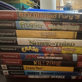 Sony PlayStation 2 Console, Controllers, Cables, & Game Lot