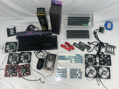 Lot of Gaming Pc Parts, Fans, Keyboard, Mouse s, Desktop Memory, Buttons, Etc