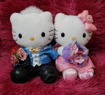 Hello  Kitty  Dear  Daniel Floral Bouquet Wedding 8'' Plush  Toy Pre-owned w/ Bag