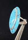Old Pawn Zuni Native American Sterling Turquoise Knuckle Ring sz6 Singed IP — photo 4