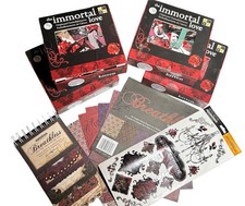 Lot of Papers and Embellishments Scrapbook, Junk Journal - Immortal Love- Goth