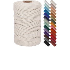 6mm Beige Macrame Cord 109Yds Cotton Rope Wall Hanging Plant Hangers Crafts