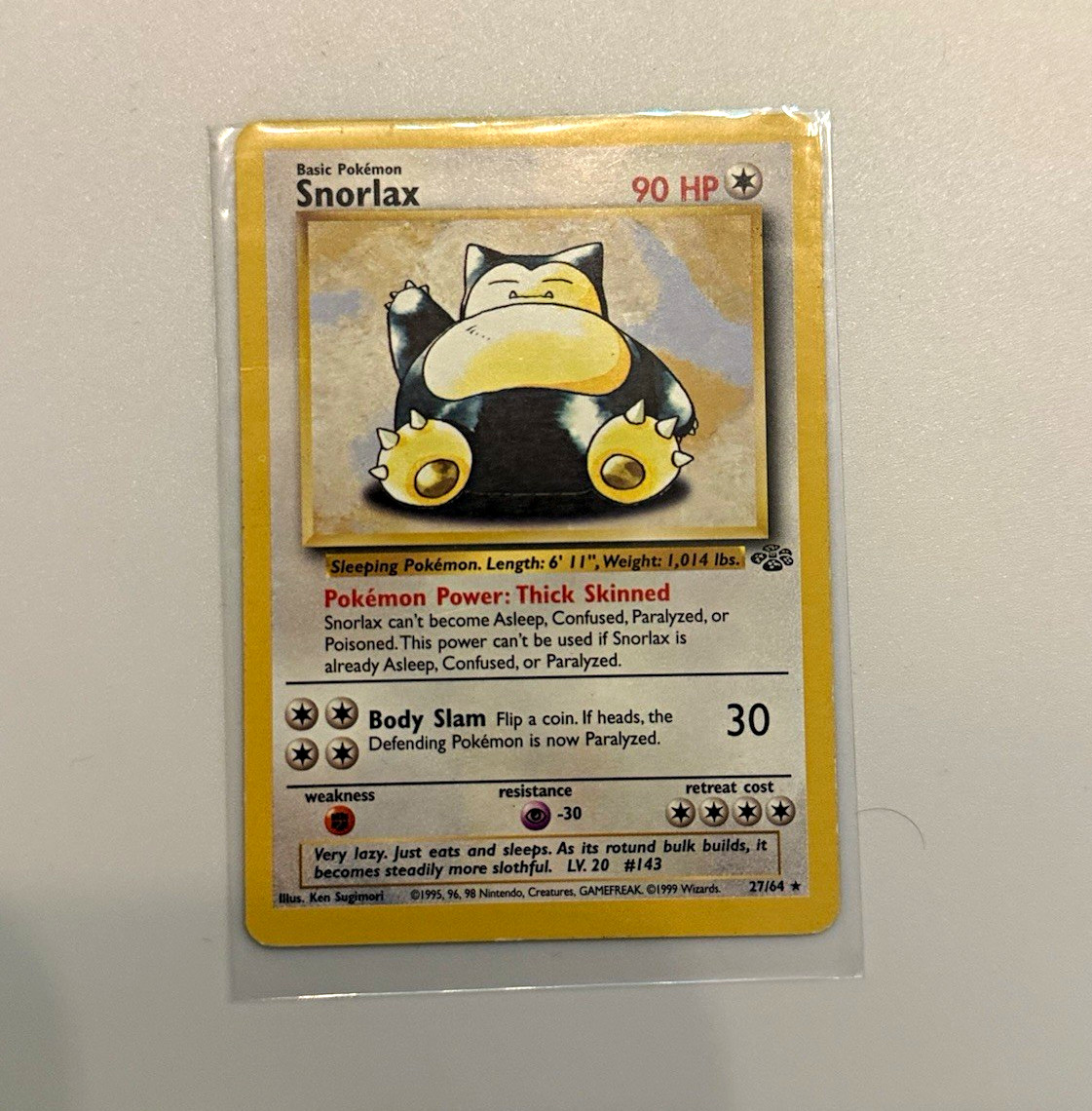 Pokemon TCG Snorlax 11/64 Jungle Holo Rare Unlimited EN 1999