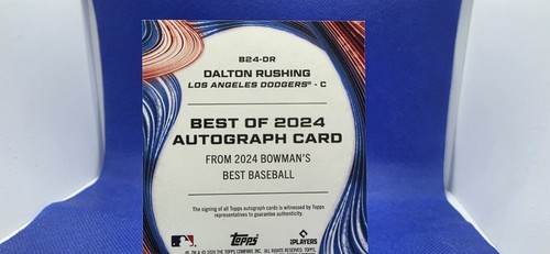 2024 Bowman's Best DALTON RUSHING Best of 2024 red Auto # 5/5 LA Dodgers - Picture 9 of 9
