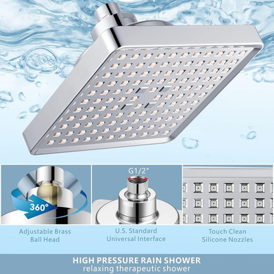#ad Luxury Filtered Rain Shower Head 6 Inch Square High Pressure for Hard Water $24.69