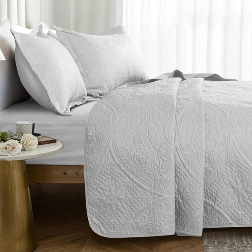 3PCS Oversized Bedspread Set Coverlet Set Lightweight Quilt Set Comforter Set - Picture 136 of 172