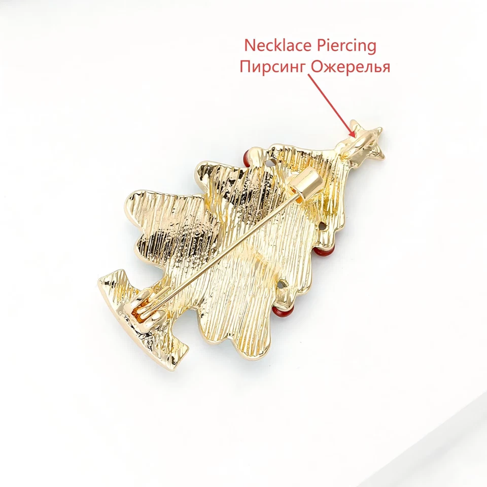 Рождественская елка брошь заколка — хрустальные стразы рождественский зимний праздничный подарок - Изображение 4 из 4