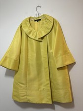 Vintage Nine West Women’s Yellow Shawl Collar Dress Coat Size L Button Oversized