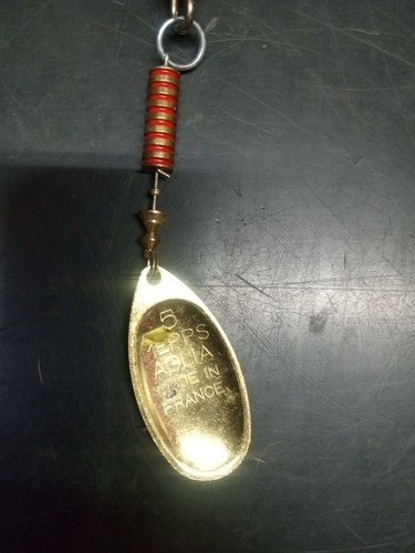 Mepps #5 Aglia Musky Killer Spinner Lure Musky Gold Blade Single Treble - Used - Picture 7 of 9