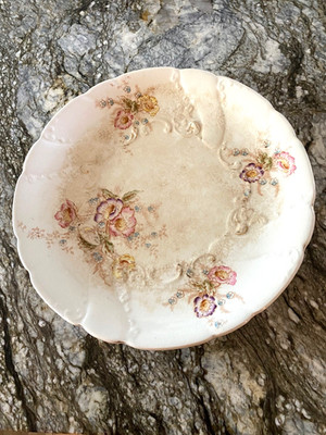 Alpine China Platter with Subdued Floral Design 13''