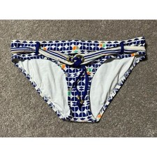 Trina Turk Low-Rise Bikini Swim Bottom 12 Belted Boho Nautical Geometric Retro
