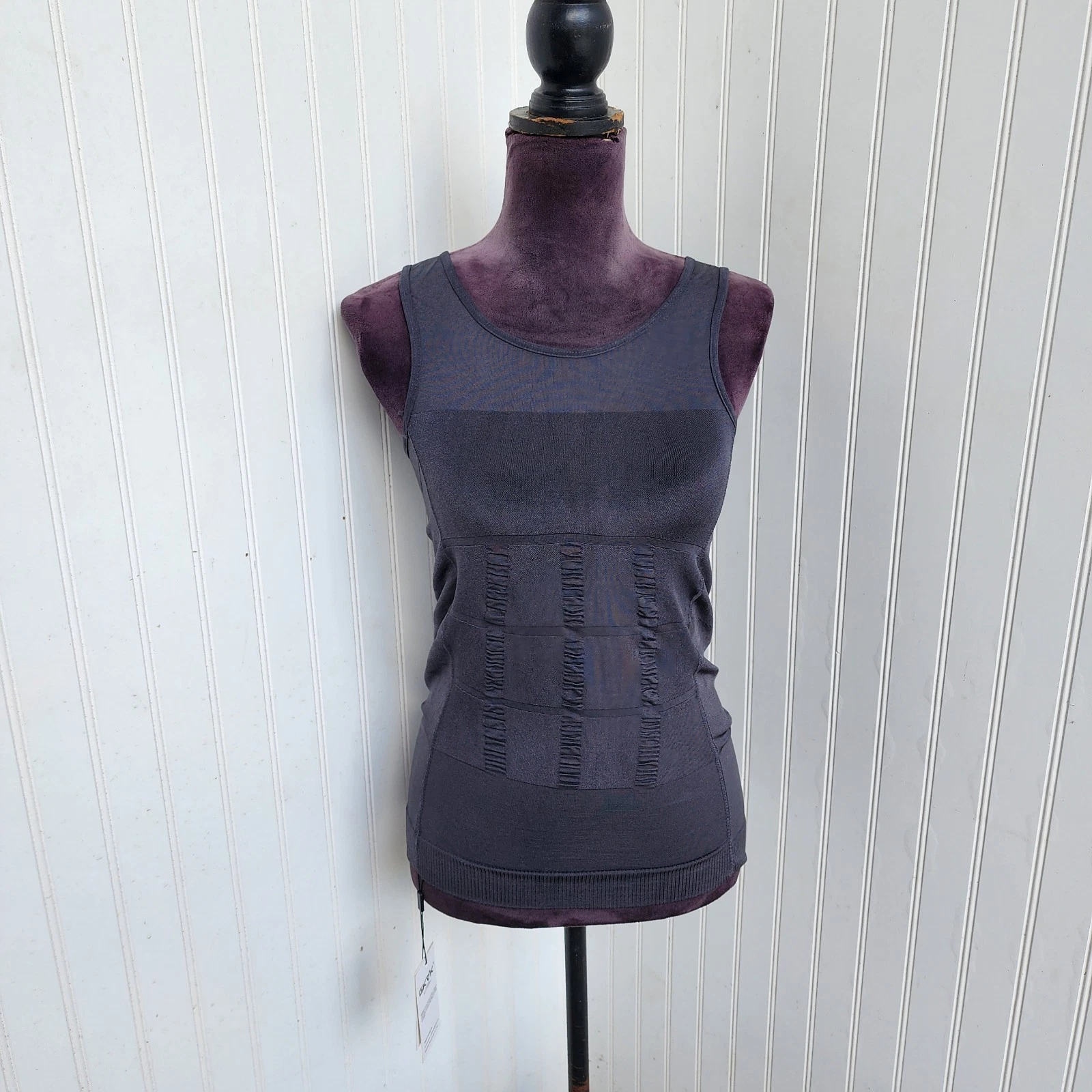 NWT GKVK Charcoal Gray Body Slimming/Shaping Compression Tank Top Nylon Size L