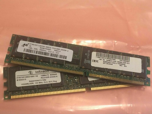 GENUINE IBM  09N4308  1GB  ECC  DDR  SERVER  MEMORY (x1)                   fd3j5 - Picture 1 of 2