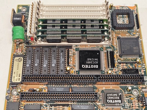 386 BIOTEQ MB-1333/40UCQ-B Ver 2 Motherboard with AMD 386DX40 + 4 MB RAM - Picture 3 of 10