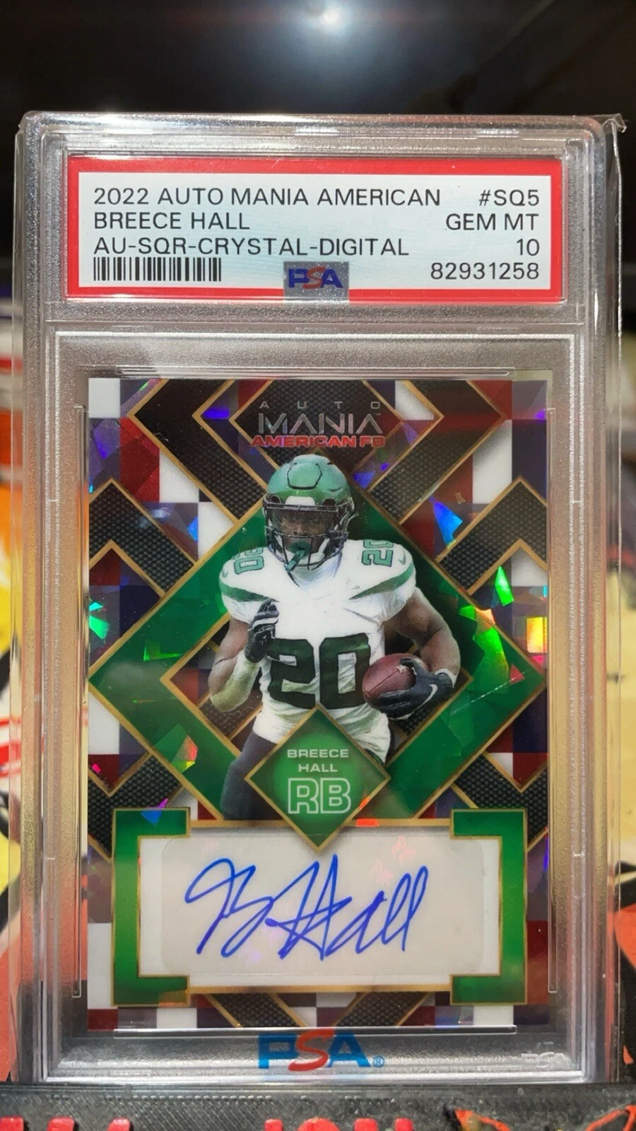 Breece Hall Wild Card Auto Mania American Football Autographs #SQ5 Square-Crystal-Digital